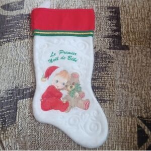 4/$30 French "Baby's First Christmas" Stocking